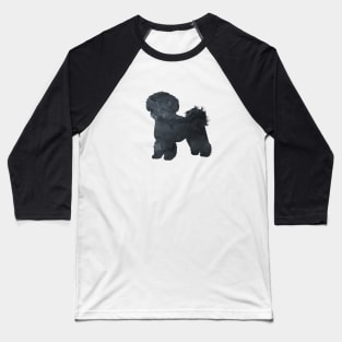 Bichon Frise Black Silhouette Art Baseball T-Shirt